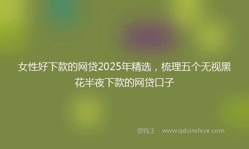 女性好下款的网贷2025年精选，梳理五个无视黑花半夜下款的网贷口子