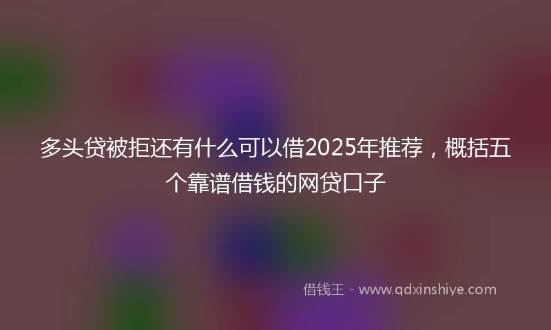 多头贷被拒还有什么可以借2025年推荐，概括五个靠谱借钱的网贷口子
