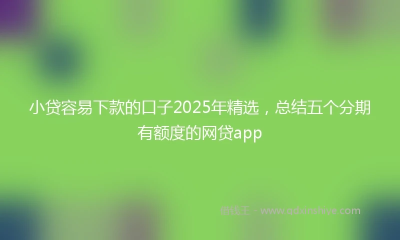小贷容易下款的口子2025年精选，总结五个分期有额度的网贷app