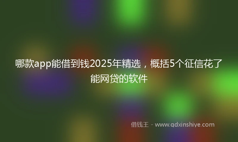 哪款app能借到钱2025年精选，概括5个征信花了能网贷的软件
