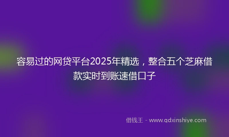 容易过的网贷平台2025年精选，整合五个芝麻借款实时到账速借口子