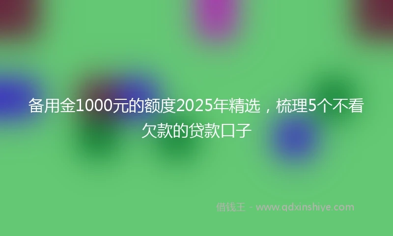 备用金1000元的额度2025年精选，梳理5个不看欠款的贷款口子