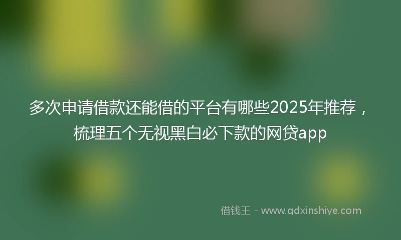 多次申请借款还能借的平台有哪些2025年推荐，梳理五个无视黑白必下款的网贷app