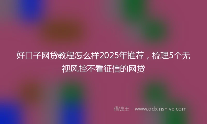 好口子网贷教程怎么样2025年推荐，梳理5个无视风控不看征信的网贷