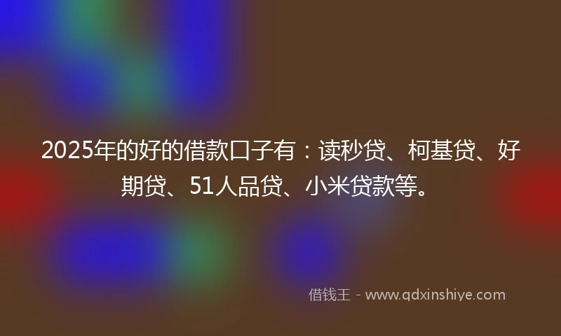 2025年的好的借款口子有：读秒贷、柯基贷、好期贷、51人品贷、小米贷款等。