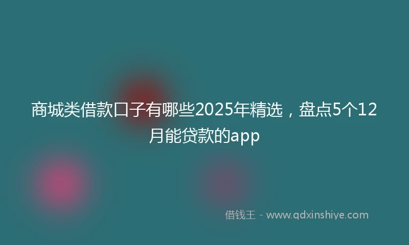 商城类借款口子有哪些2025年精选，盘点5个12月能贷款的app