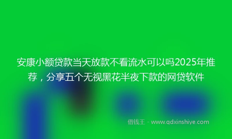 安康小额贷款当天放款不看流水可以吗2025年推荐，分享五个无视黑花半夜下款的网贷软件