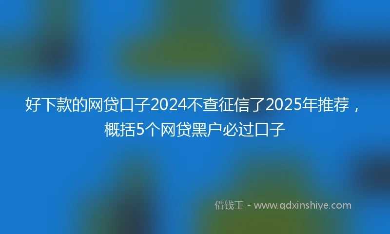 好下款的网贷口子2024不查征信了2025年推荐，概括5个网贷黑户必过口子