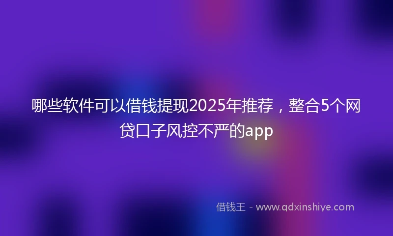 哪些软件可以借钱提现2025年推荐，整合5个网贷口子风控不严的app