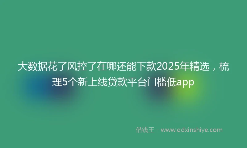 大数据花了风控了在哪还能下款2025年精选，梳理5个新上线贷款平台门槛低app