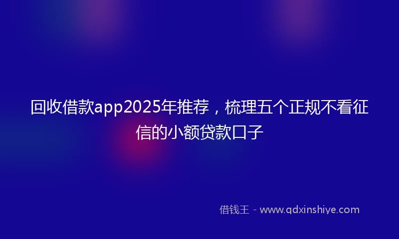 回收借款app2025年推荐，梳理五个正规不看征信的小额贷款口子