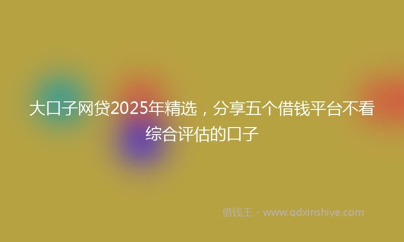 大口子网贷2025年精选，分享五个借钱平台不看综合评估的口子