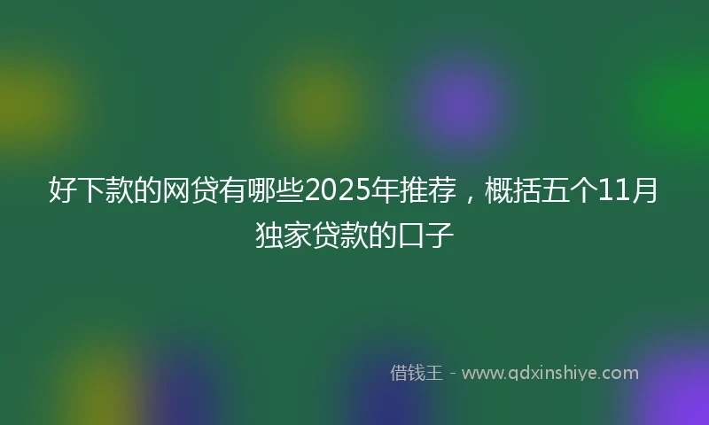 好下款的网贷有哪些2025年推荐，概括五个11月独家贷款的口子