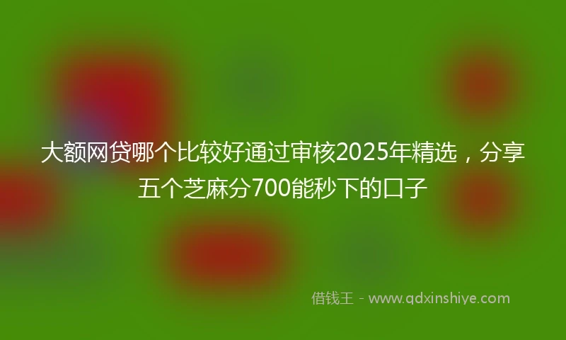大额网贷哪个比较好通过审核2025年精选，分享五个芝麻分700能秒下的口子