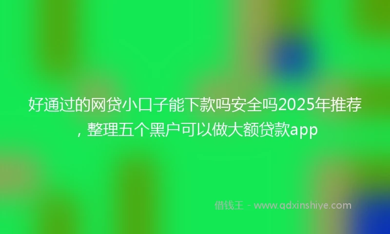 好通过的网贷小口子能下款吗安全吗2025年推荐，整理五个黑户可以做大额贷款app