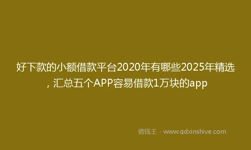 好下款的小额借款平台2020年有哪些2025年精选，汇总五个APP容易借款1万块的app