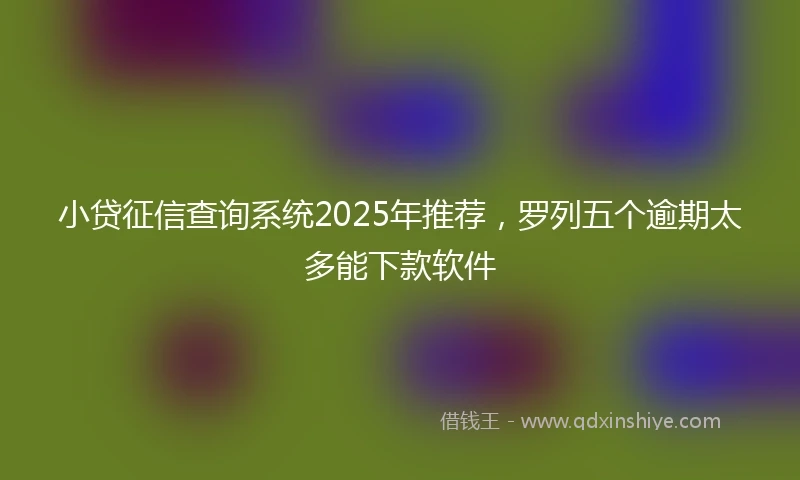 小贷征信查询系统2025年推荐，罗列五个逾期太多能下款软件
