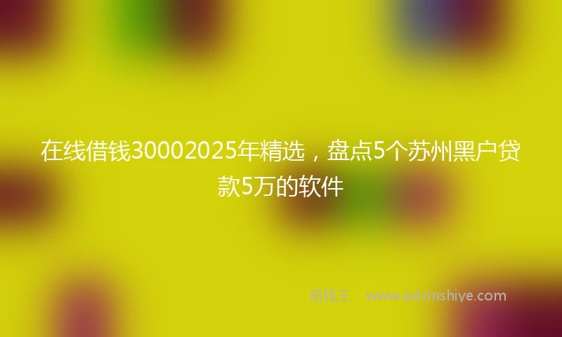 在线借钱30002025年精选，盘点5个苏州黑户贷款5万的软件
