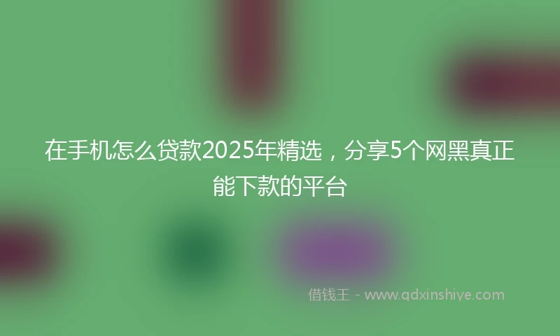 在手机怎么贷款2025年精选，分享5个网黑真正能下款的平台