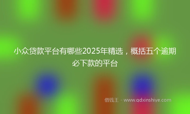 小众贷款平台有哪些2025年精选，概括五个逾期必下款的平台