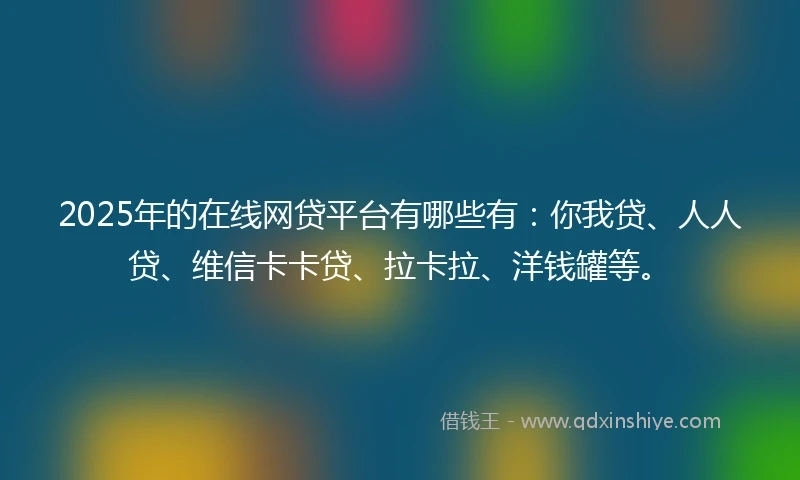 2025年的在线网贷平台有哪些有：你我贷、人人贷、维信卡卡贷、拉卡拉、洋钱罐等。
