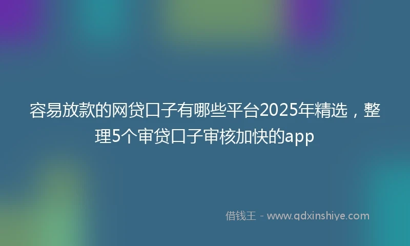 容易放款的网贷口子有哪些平台2025年精选，整理5个审贷口子审核加快的app