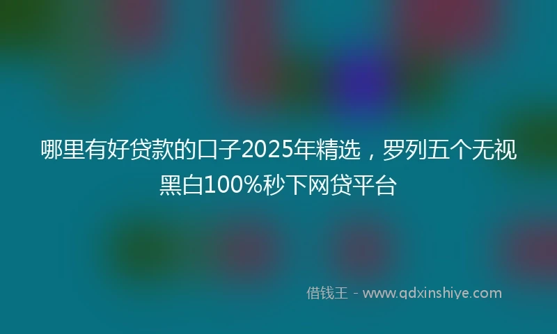 哪里有好贷款的口子2025年精选，罗列五个无视黑白100%秒下网贷平台