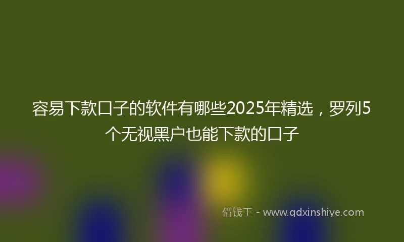 容易下款口子的软件有哪些2025年精选，罗列5个无视黑户也能下款的口子