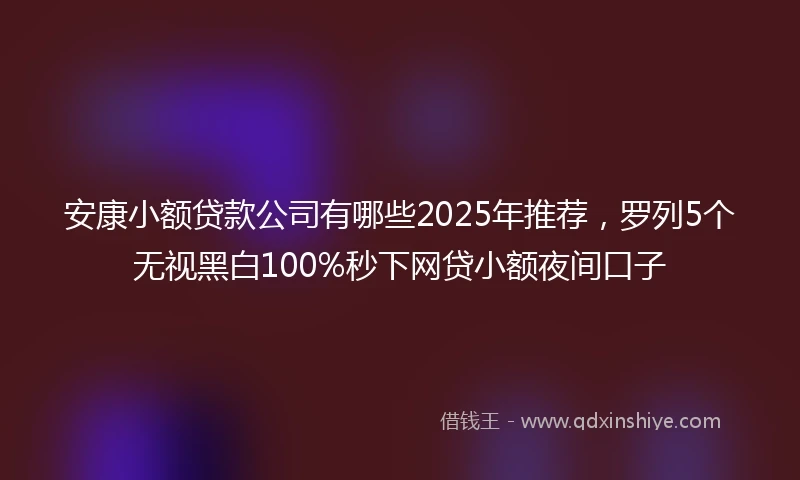 安康小额贷款公司有哪些2025年推荐，罗列5个无视黑白100%秒下网贷小额夜间口子