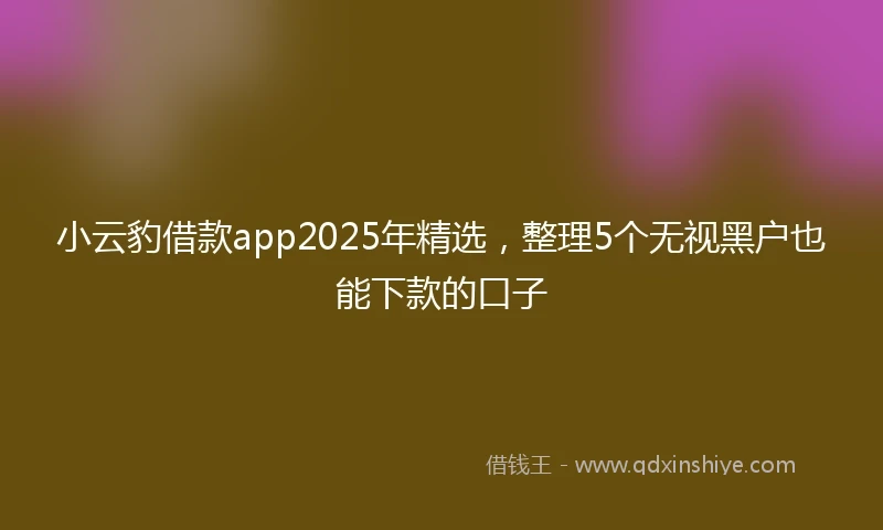 小云豹借款app2025年精选，整理5个无视黑户也能下款的口子