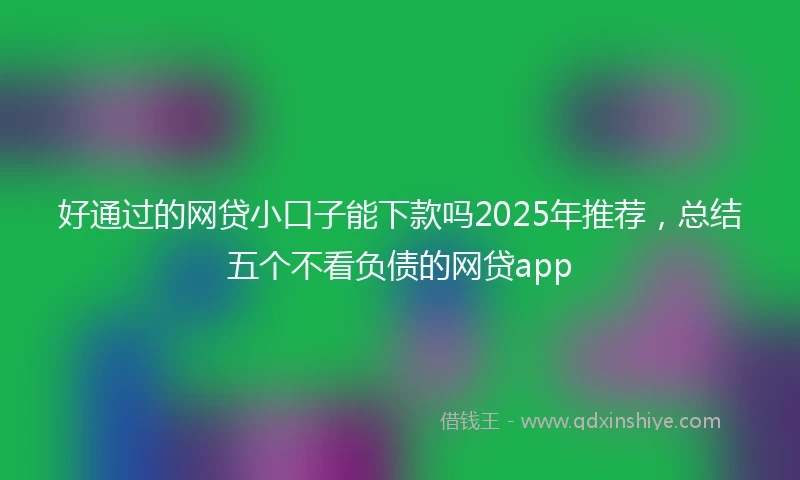 好通过的网贷小口子能下款吗2025年推荐，总结五个不看负债的网贷app