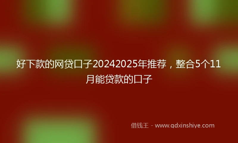 好下款的网贷口子20242025年推荐，整合5个11月能贷款的口子