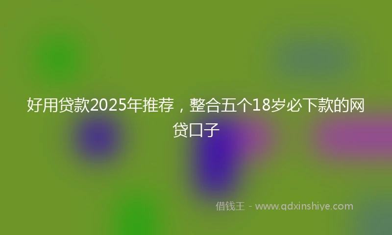 好用贷款2025年推荐，整合五个18岁必下款的网贷口子