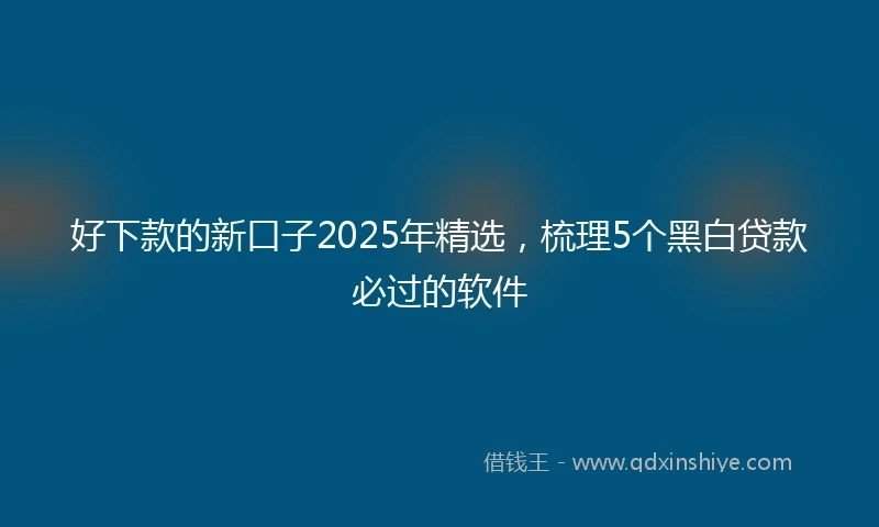 好下款的新口子2025年精选，梳理5个黑白贷款必过的软件