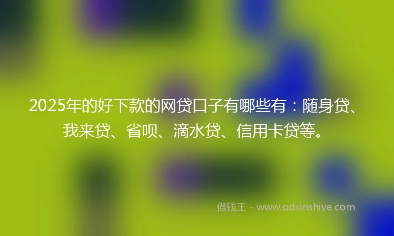 2025年的好下款的网贷口子有哪些有：随身贷、我来贷、省呗、滴水贷、信用卡贷等。