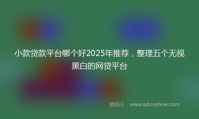 小款贷款平台哪个好2025年推荐，整理五个无视黑白的网贷平台
