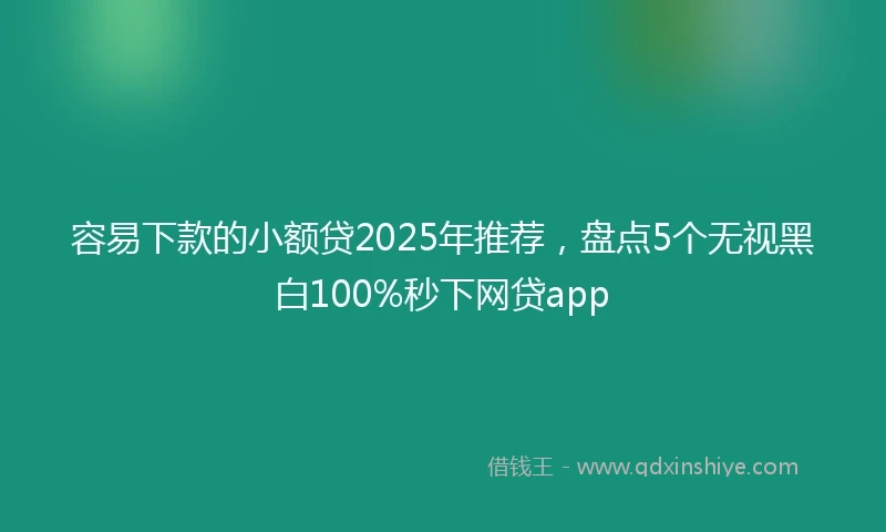 容易下款的小额贷2025年推荐，盘点5个无视黑白100%秒下网贷app