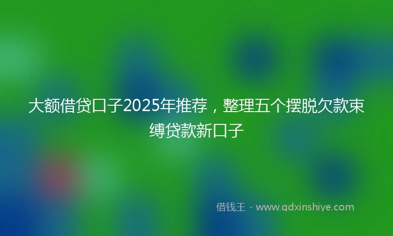 大额借贷口子2025年推荐，整理五个摆脱欠款束缚贷款新口子