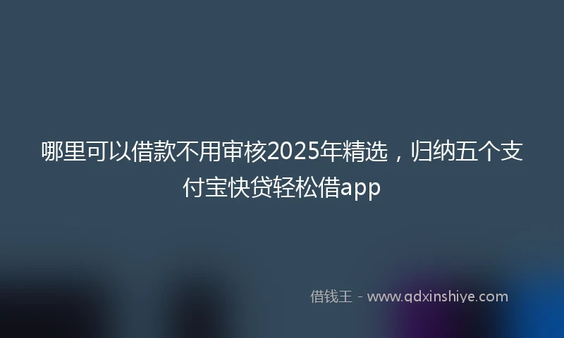 哪里可以借款不用审核2025年精选，归纳五个支付宝快贷轻松借app