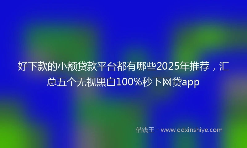 好下款的小额贷款平台都有哪些2025年推荐，汇总五个无视黑白100%秒下网贷app