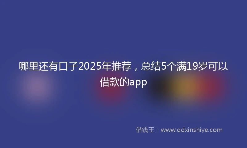 哪里还有口子2025年推荐，总结5个满19岁可以借款的app