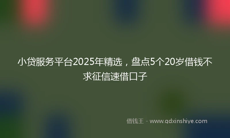 小贷服务平台2025年精选，盘点5个20岁借钱不求征信速借口子