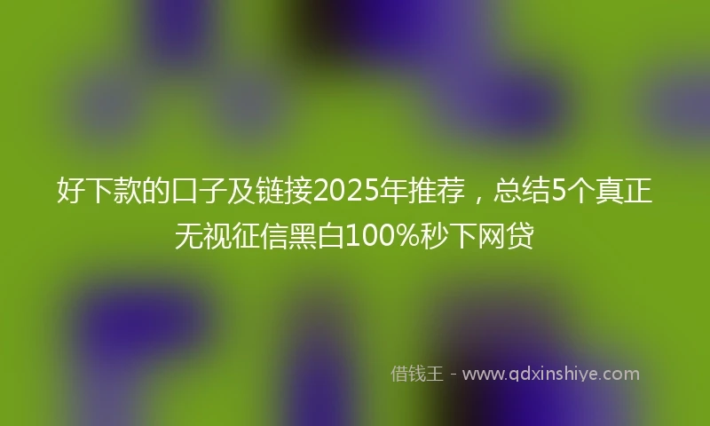 好下款的口子及链接2025年推荐，总结5个真正无视征信黑白100%秒下网贷