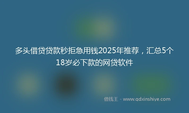 多头借贷贷款秒拒急用钱2025年推荐，汇总5个18岁必下款的网贷软件