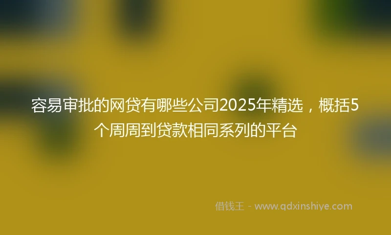 容易审批的网贷有哪些公司2025年精选，概括5个周周到贷款相同系列的平台