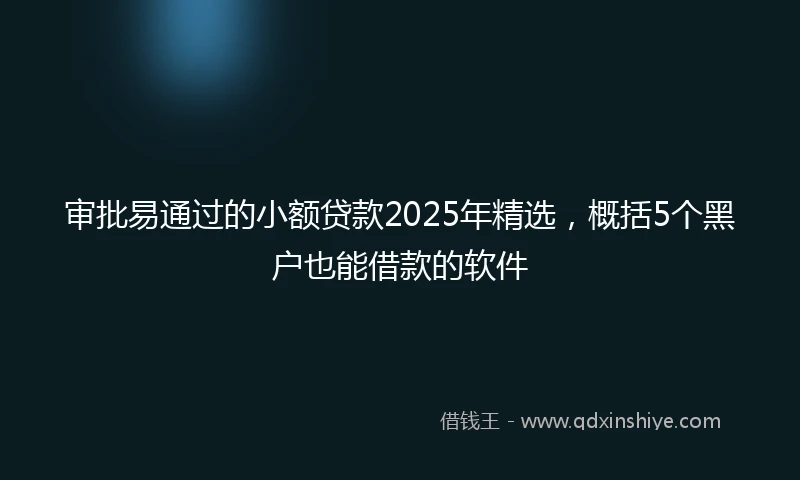 审批易通过的小额贷款2025年精选，概括5个黑户也能借款的软件