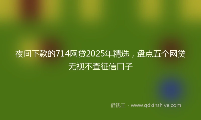 夜间下款的714网贷2025年精选，盘点五个网贷无视不查征信口子