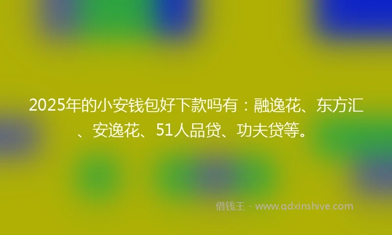 2025年的小安钱包好下款吗有：融逸花、东方汇、安逸花、51人品贷、功夫贷等。