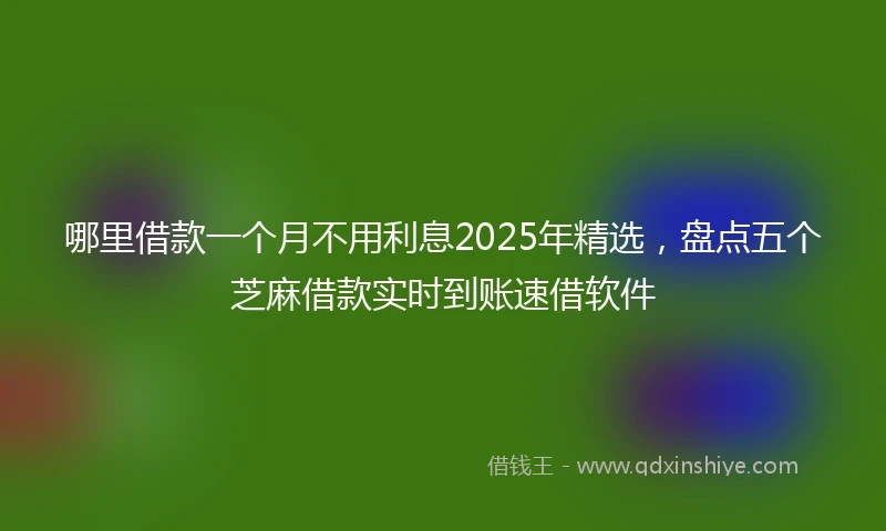 哪里借款一个月不用利息2025年精选，盘点五个芝麻借款实时到账速借软件