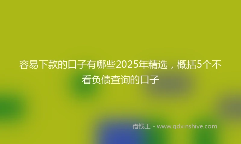 容易下款的口子有哪些2025年精选，概括5个不看负债查询的口子
